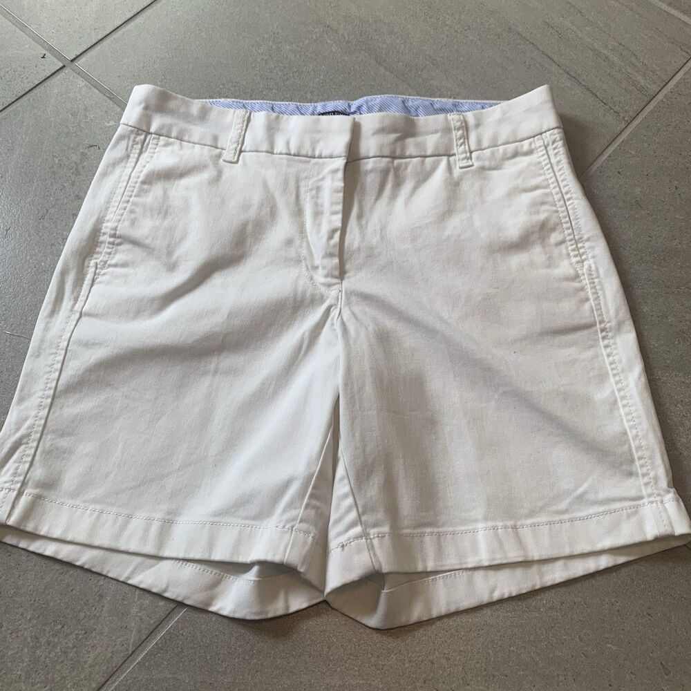 J.Crew White Cotton Blend Shorts Casual Everyday Size 8